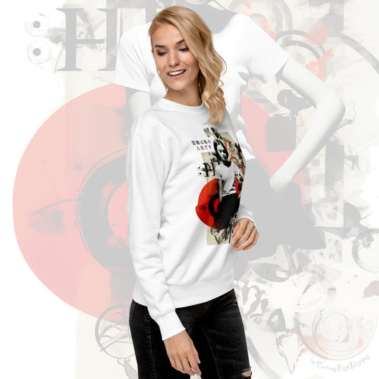 Japanese Art Collage Premium Unisex Crewneck Sweatshirt, Art is my Life, Japanese Art, Asian Inspired Design, Tokyo Vibes, Japanese Fashion Collage, Gift for him, gift for her, street Wear, Under 30 dollars gift, under 30 pounds gift, lovely Japanese shirt, gift for dad, mothers day