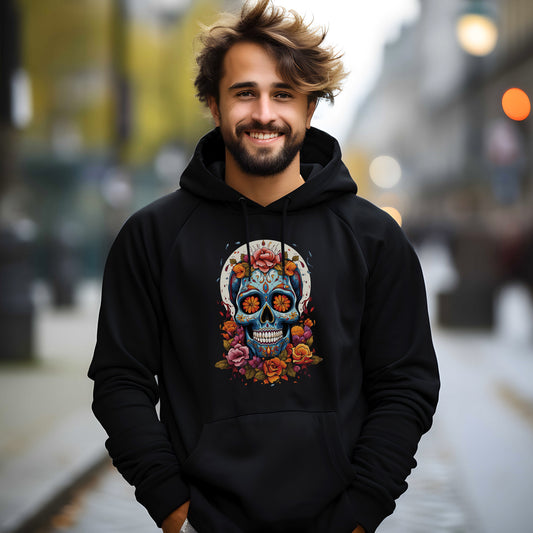 Santa Muerte Fantasy Series Premium Unisex Hoodie, Dia de los Muertos, Halloween Gift, Spooky Style, Frighten Hoodie, Day of the Dead, Gift for him, Active Wear, Under 30 dollars gift, under 30 pounds gift, hot shirt, gift for dad, mothers day