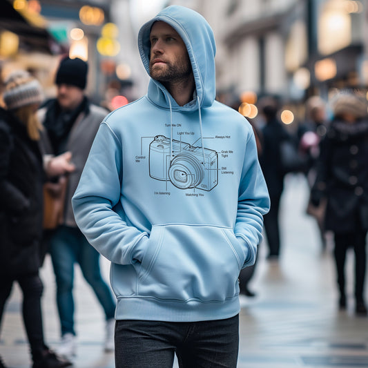 Ricoh GRIII with a Twist Premium Hoodies & Sweatshirts, Print in front and rear, Street Photographers Favourite Camera, Not only for fans, RICOH GR III HDF, RICOH GR IIIx HDF, Gift for Him, Ricoh GRIIIx, new model, printed on front and back, double sided