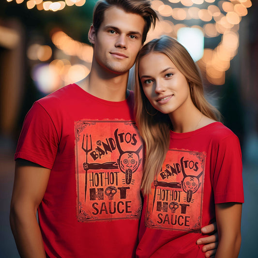 Hot, Hot, Hot! Premium Short & Long-Sleeved T-shirts, Mexican Foodie, Spicy T-shirts, Spicy Gift, Hot Gift, Vintage Food Ad Style, Hot Sauce, Hot Gift, Gift for him, Active Wear, Under 20 dollars gift, under 20 pounds gift, hot shirt, gift for dad, mothers day